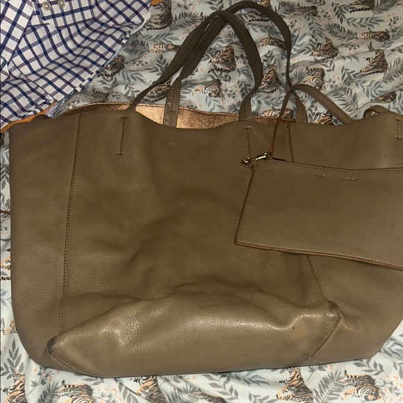Celine Handbags - Celine Cabas Tan Leather Tote Bag